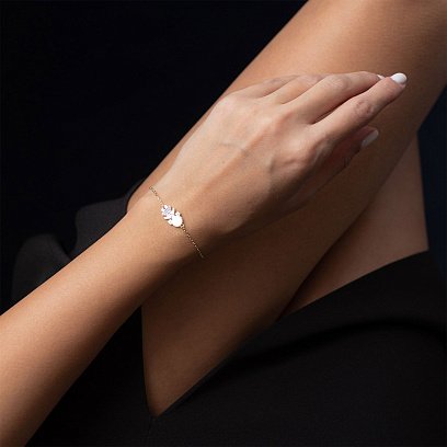 Золотий браслет "Дівчинка" (фіаніти) б02537 №2