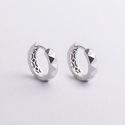 Сережки - кільця "Louise" у білому золоті с09010