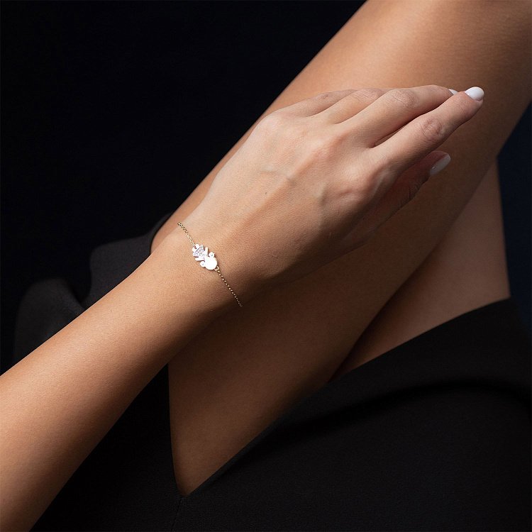 Золотий браслет "Дівчинка" (фіаніти) б02537 від ювелірного магазину Онікс - 1