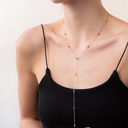 Кольє "Кульки" в червоному золоті кол01953 №10