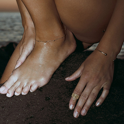 Каблучка "Рейчел" з кульками (жовте золото) к07333 №18