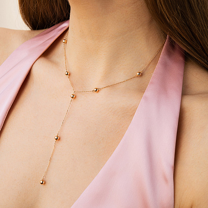 Кольє "Кульки" у червоному золоті кол02583