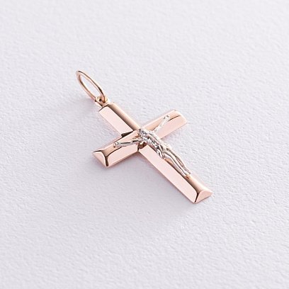 Золотой крестик "Распятие. Спаси и Сохрани" п03595