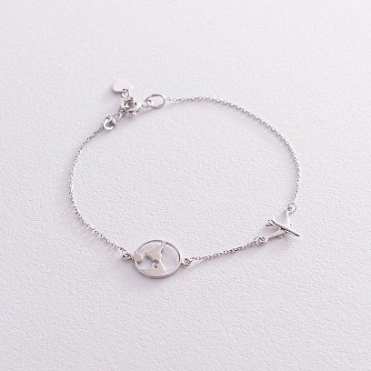 Браслет в білому золоті "Навколосвітня подорож" б04564