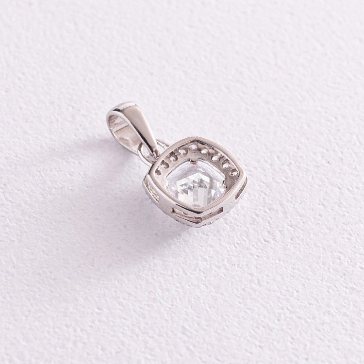 Серебряная подвеска с белыми фианитами 133108 от ювелирного магазина Оникс - 2