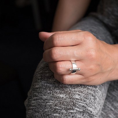 Срібний перстень "Новий стиль" 112216 №9