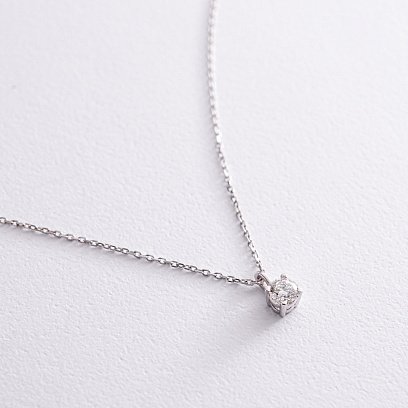 Кольє у білому золоті з діамантом 719261121 №3