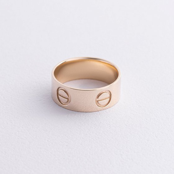 Кольцо "Love" в желтом золоте к04711 №5