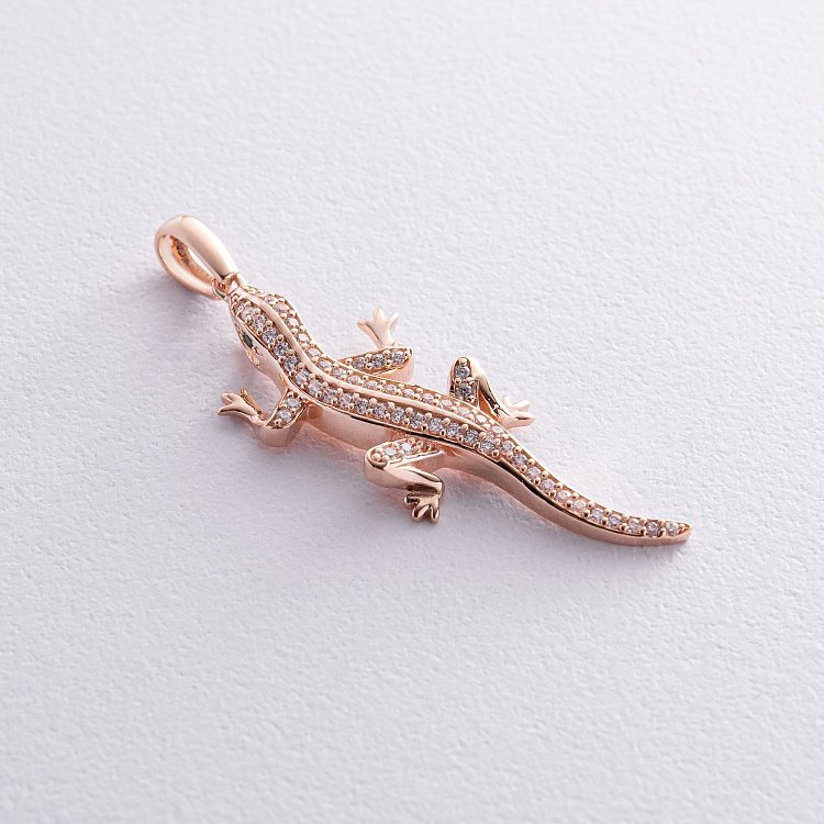 Золота підвіска "Ящірка" (фіаніти) п01926 від ювелірного магазину Онікс