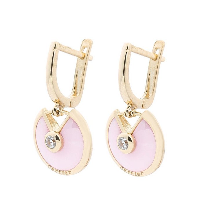 Золоті сережки (кераміка, фіаніт) с05135 від ювелірного магазину Онікс - 1