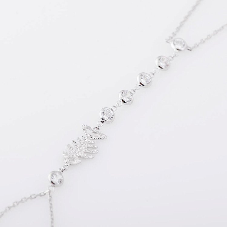 Серебряный браслет Слейв с фианитами 141119 от ювелирного магазина Оникс - 2