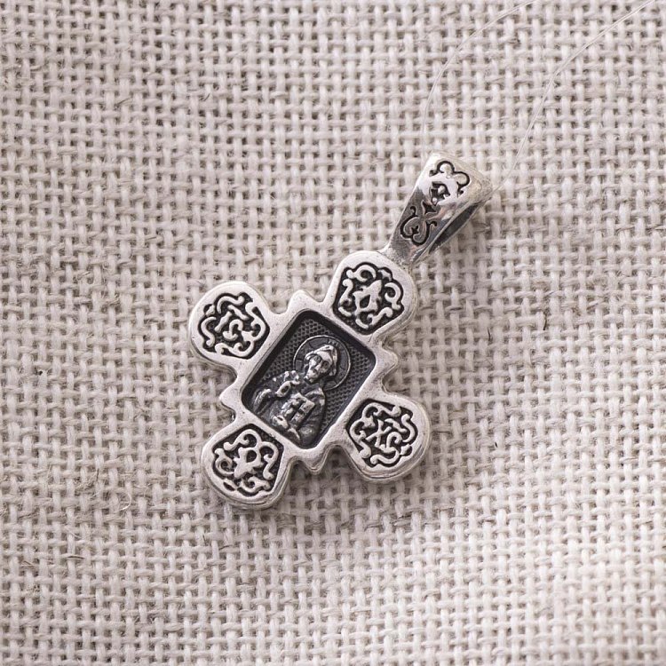 Православний срібний хрест з чорнінням 132480 від ювелірного магазину Онікс - 3