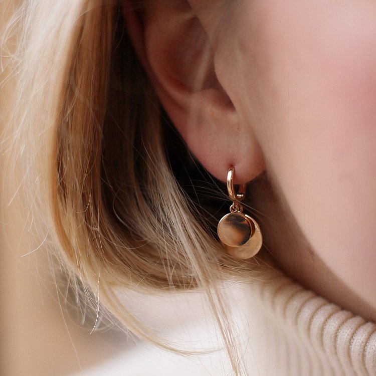 Золоті сережки Монетки с06521 від ювелірного магазину Онікс - 4