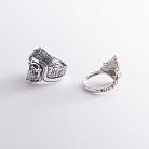 Срібний перстень "Череп з банданою" (чорніння, позолота) 356 от ювелирного магазина Оникс - 7
