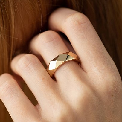 Каблучка "Досконалість" у жовтому золоті к07997 №4