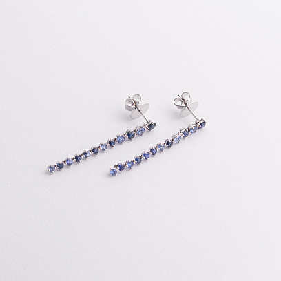 Золоті сережки - пусети (сапфіри) сб0605nl №2