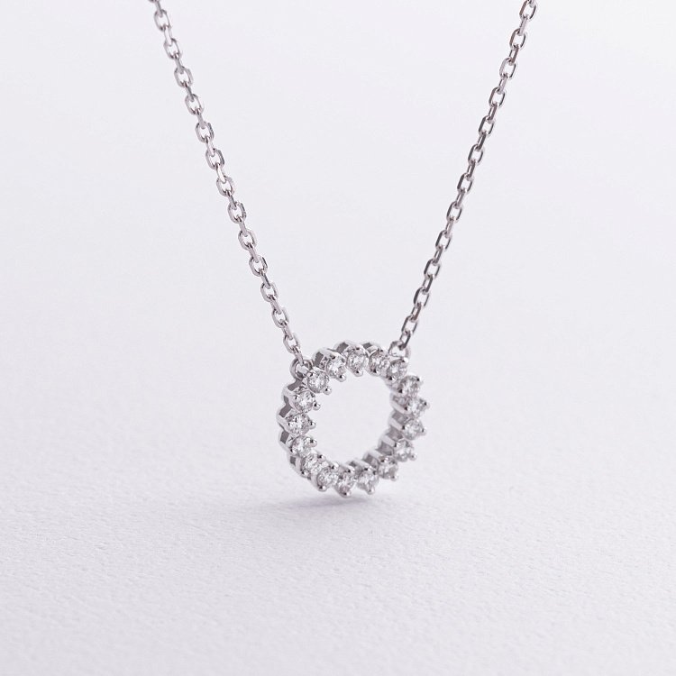 Кольє з діамантами (біле золото) 742671121 від ювелірного магазину Онікс - 2