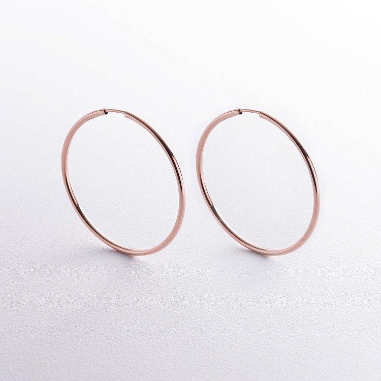 Сережки - кільця в червоному золоті (4.3 см) с02015 від ювелірного магазину Онікс