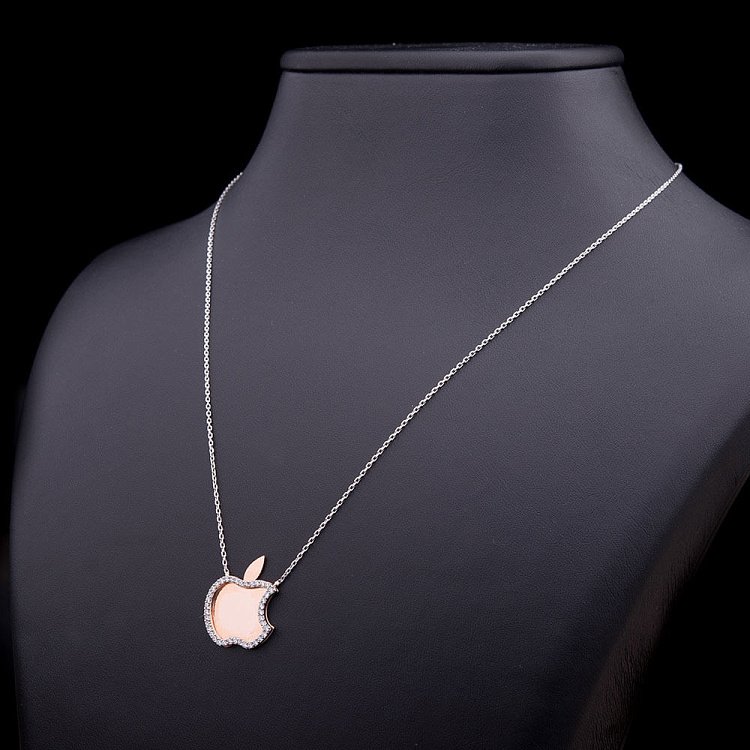 Золотое колье "Яблоко" с фианитами кол00680 от ювелирного магазина Оникс - 1