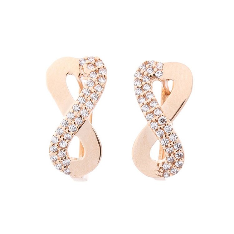 Золотое кольцо "Бесконечность" (фианиты) к05985 от ювелирного магазина Оникс - 4