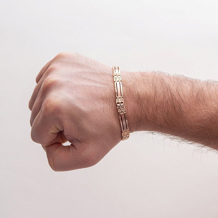 Чоловічий браслет у червоному золоті б05016 від ювелірного магазину Онікс - 1