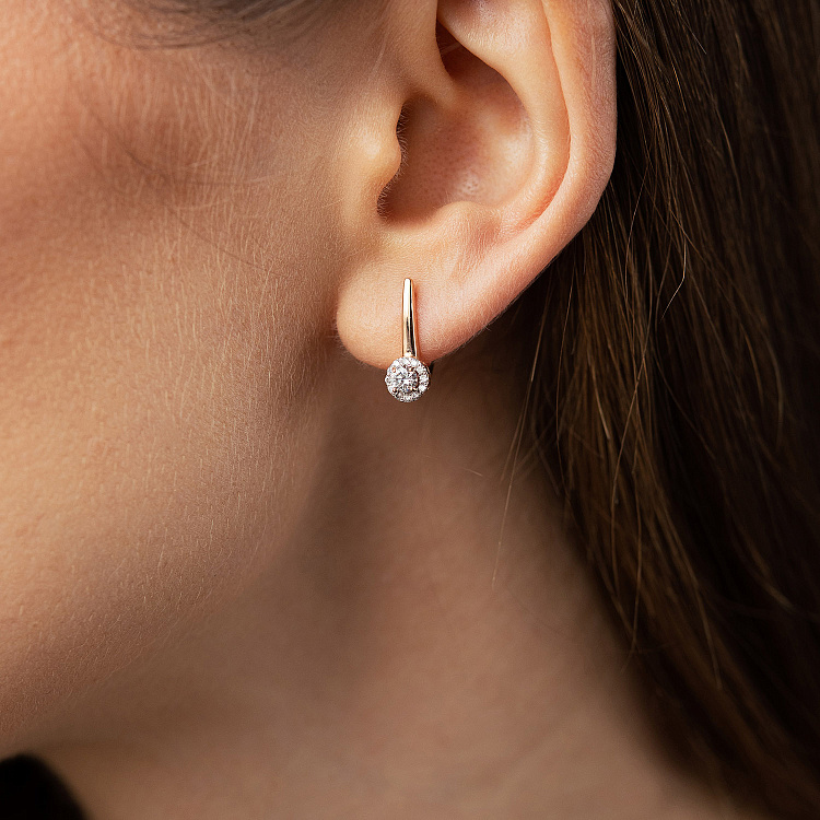 Золоті сережки з діамантами 23493аг від ювелірного магазину Онікс - 1