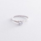 Помолвочное кольцо в белом золоте (фианит) к05190 от ювелирного магазина Оникс - 2