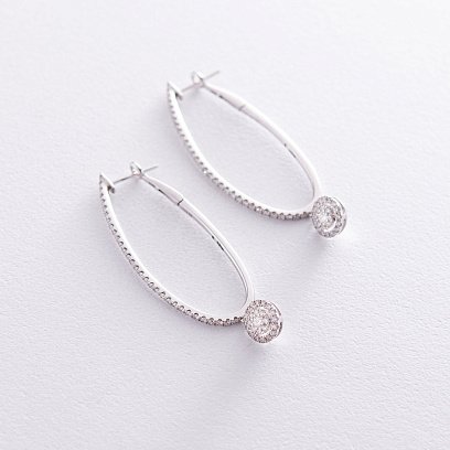 Серьги в белом золоте с бриллиантами сб0027mi №3