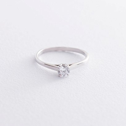 Помолвочное кольцо в белом золоте (фианит) к05190 №3