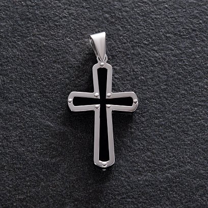 Срібний хрест із полімером 132974 Oniks Срібний хрест із полімером 132974