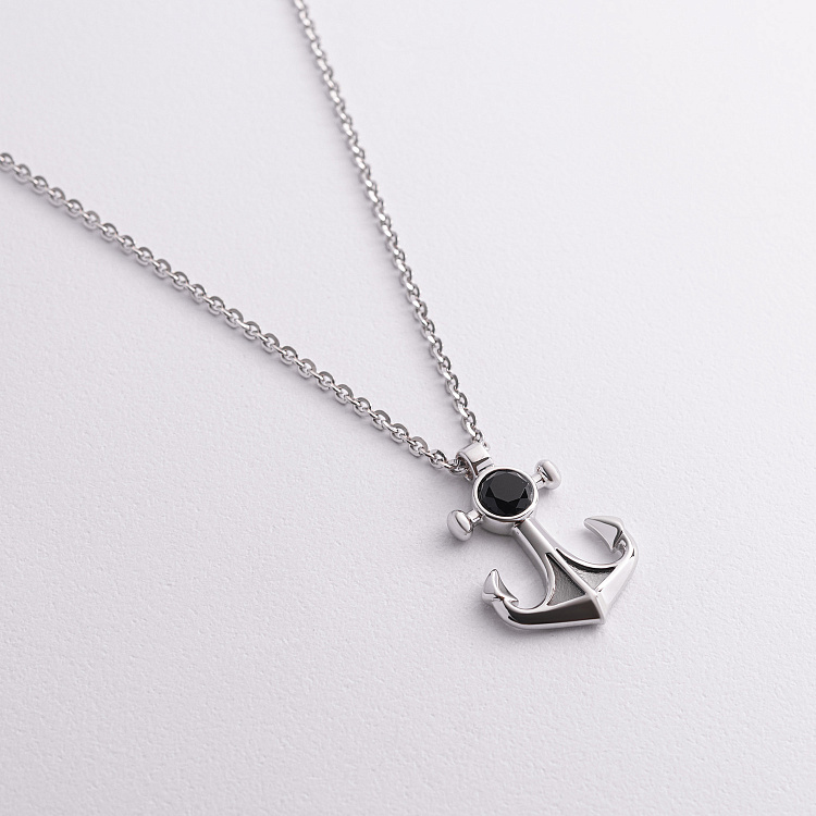 Мужское серебряное колье "Якорь" Zancan EXC625 от ювелирного магазина Оникс - 1