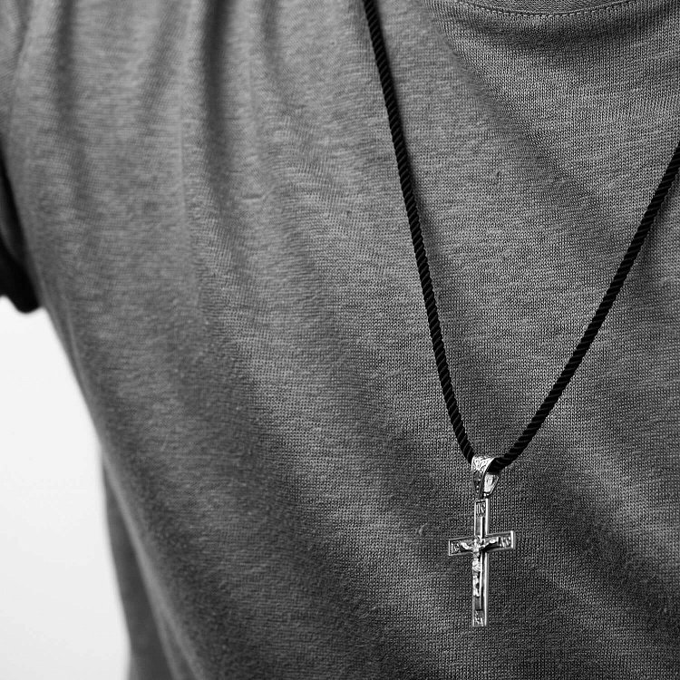 Срібний хрест "Розп'яття. Спаси і Збережи" кду-12 від ювелірного магазину Онікс - 3