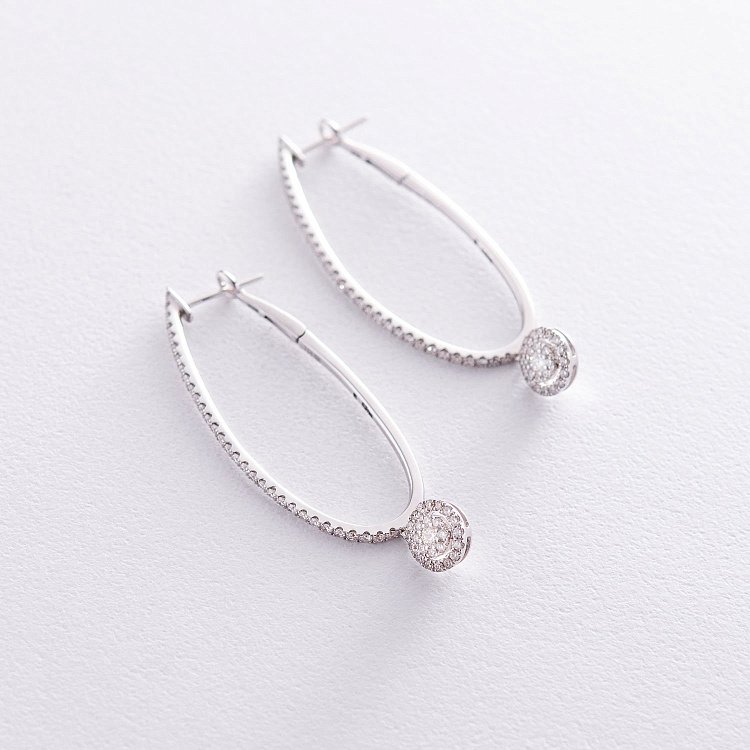 Серьги в белом золоте с бриллиантами сб0027mi от ювелирного магазина Оникс - 2