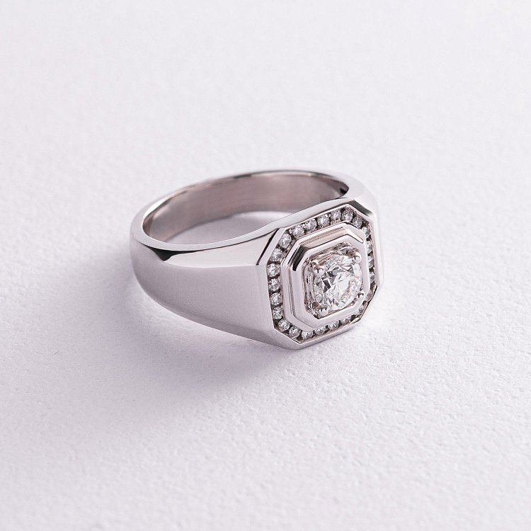 Чоловіча золота печатка з діамантами кб0379nl від ювелірного магазину Онікс - 3