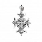 Православный крест "Процвете Древо Креста" (чернение) 131394 от ювелирного магазина Оникс