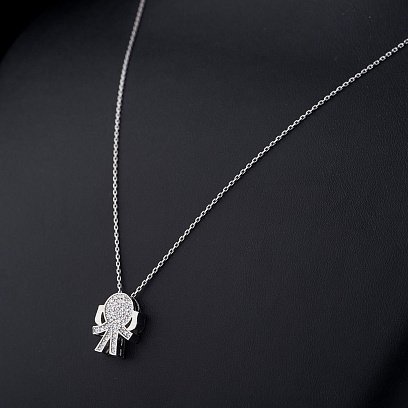 Серебряное колье с фианитами "Девочка" 18410 №2