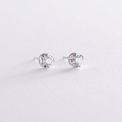 Золоті сережки-пусети з діамантами с169ar