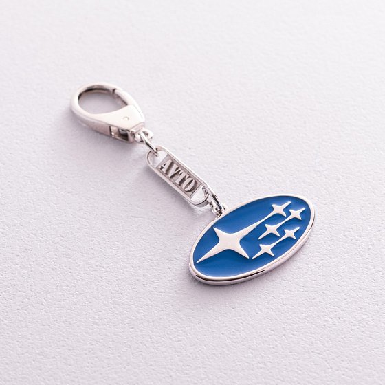 Серебряный брелок для машины "Subaru" 9014.1