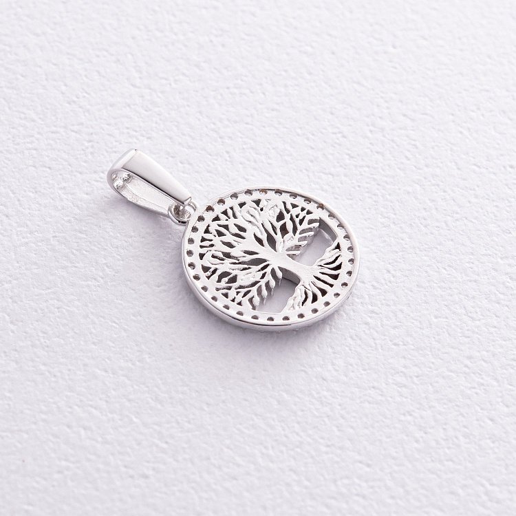 Кулон "Древо жизни" с фианитами (белое золото) п03820 от ювелирного магазина Оникс - 4