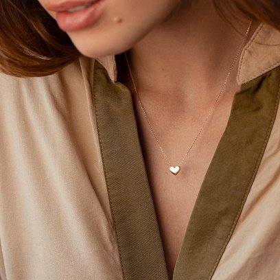 Колье "Сердечко" в желтом золоте кол01751 №4