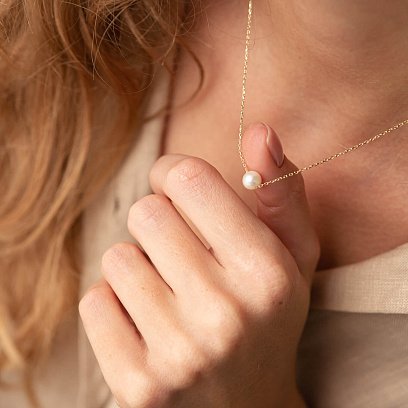 Кольє "Перлина на ланцюжку" (жовте золото) кол02273 №13