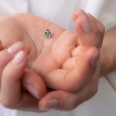 Золотой крестик с чернением п02666 №2