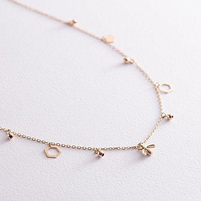 Колье "Пчелка" в желтом золоте кол02258 №3