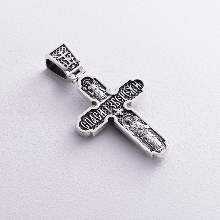 Срібний хрест "Розп'яття. Спаси і Збережи" кду-13 від ювелірного магазину Онікс - 6