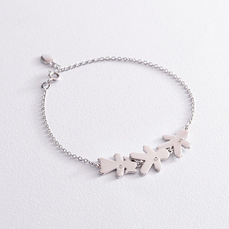 Срібний браслет "Два хлопчики та дівчинка" (можливе гравірування) 2085 від ювелірного магазину Онікс