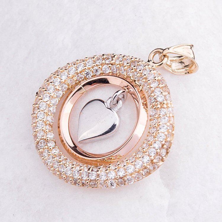 Золотая подвеска с сердцем (фианиты) п02208 от ювелирного магазина Оникс - 1