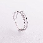 Двойное кольцо "Мириам" с фианитами (белое золото) к07118 от ювелирного магазина Оникс - 2
