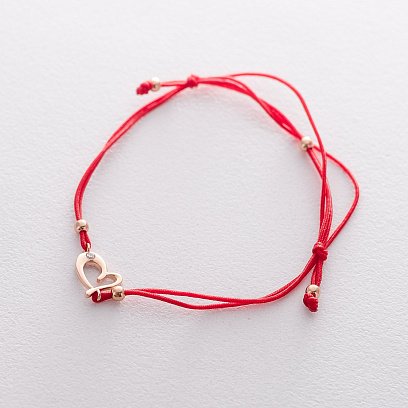 Браслет с красной нитью "Сердце" б04196