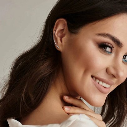 Срібна моносережка - клаймбер (на праве вушко) 912-00928 №7