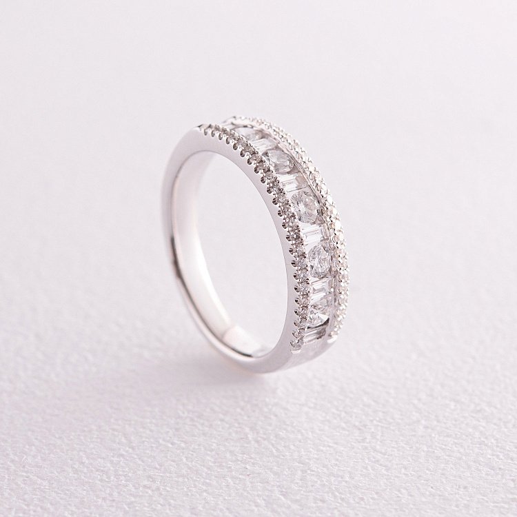 Каблучка у білому золоті з діамантами кб0429nl від ювелірного магазину Онікс